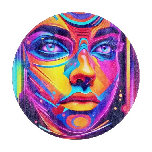 Elektrisch Droomlandschap Psychedelisch Portret Snijplank (Voorkant)