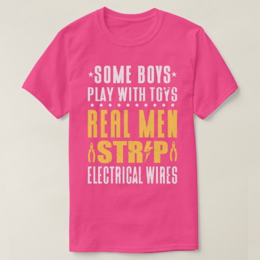 Elektrisch Echte Mannen van het Werk Strip Elektri T-shirt (Design voorkant)