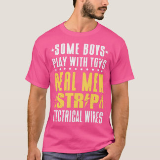 Elektrisch Echte Mannen van het Werk Strip Elektri T-shirt
