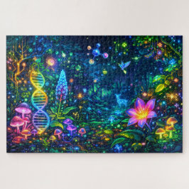 Elektrisch Eden: Neon Jungle Wildlife & Cyber-DNA Legpuzzel