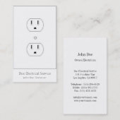 Elektrisch/Elektrisch Contractant/Verticaal Wit Visitekaartje (Voorkant / Achterkant)