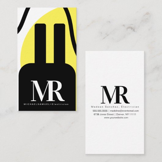 Elektrisch Elektrische Elektrische Brandmerken Visitekaartje (Voorkant / Achterkant)