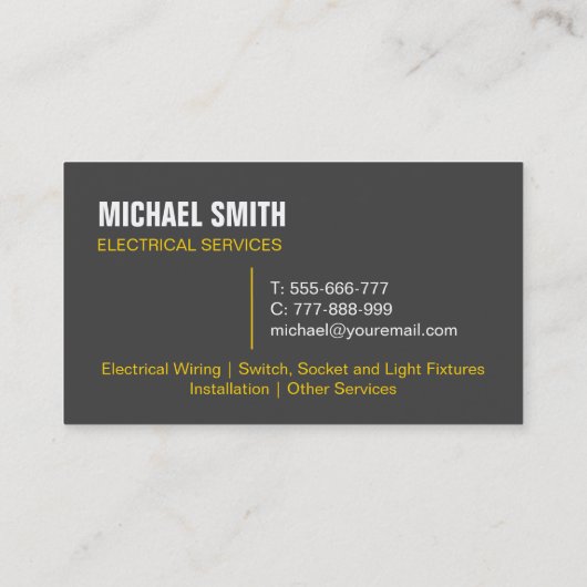 Elektrisch elektrische stroomaansluiting Hexagon L Visitekaartje (Achterkant)