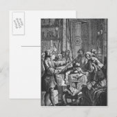 Elektrisch experiment uitgevoerd op een man briefkaart (Voorkant / Achterkant)