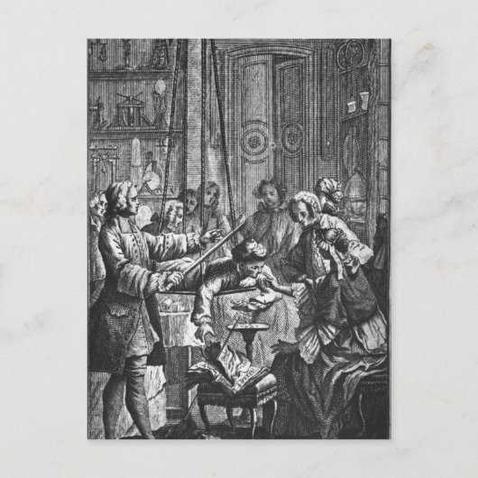 Elektrisch experiment uitgevoerd op een man briefkaart (Voorkant)