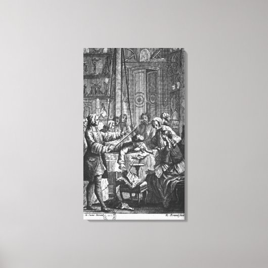 Elektrisch experiment uitgevoerd op een man canvas afdruk (Voorkant)