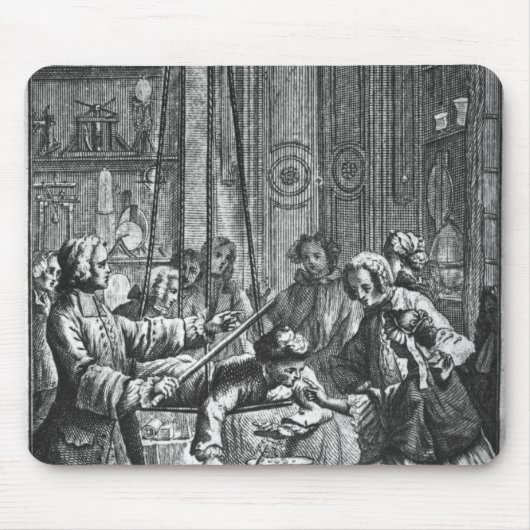 Elektrisch experiment uitgevoerd op een man muismat (Voorkant)