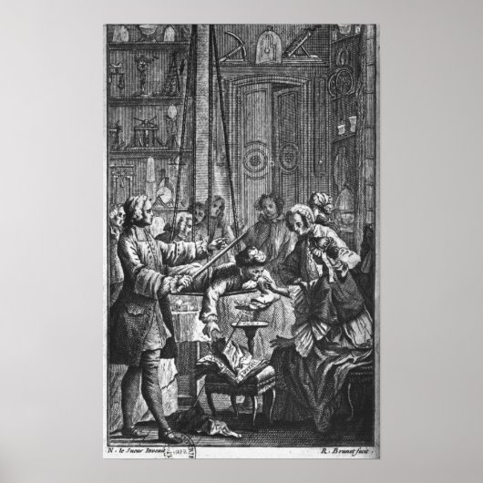 Elektrisch experiment uitgevoerd op een man poster (Voorkant)