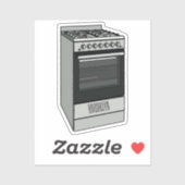 Elektrisch fornuis cartoon illustratie sticker (Vel)