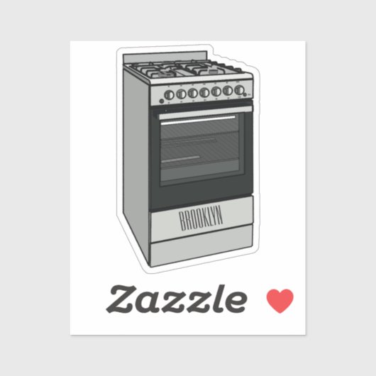 Elektrisch fornuis cartoon illustratie sticker (Vel)