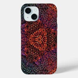 Elektrisch Fractal Kaleidoscoop Abstract Ontwerp iPhone 15 Case