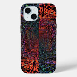 Elektrisch Fractal Kaleidoscoop Abstract Ontwerp iPhone 15 Case