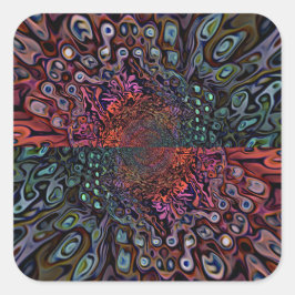 Elektrisch Fractal Kaleidoscoop Abstract Ontwerp Vierkante Sticker