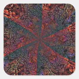 Elektrisch Fractal Kaleidoscoop Abstract Ontwerp Vierkante Sticker