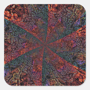 Elektrisch Fractal Kaleidoscoop Abstract Ontwerp Vierkante Sticker