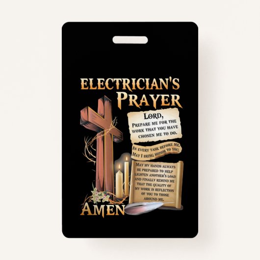 Elektrisch gebed Amen Badge (Voorkant)