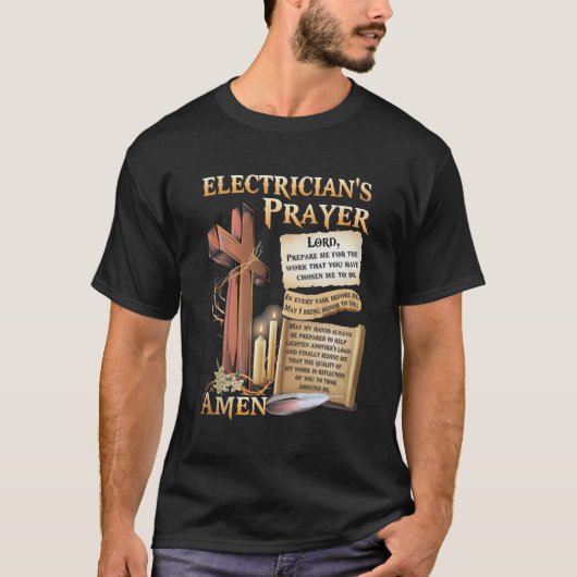 Elektrisch gebed Amen T-shirt (Voorkant)