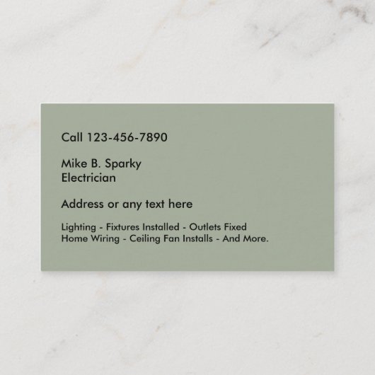 Elektrisch gebold modern design visitekaartje (Achterkant)