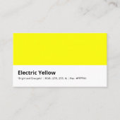 Elektrisch geel | "Helder en energiek" Visitekaartje (Voorkant)