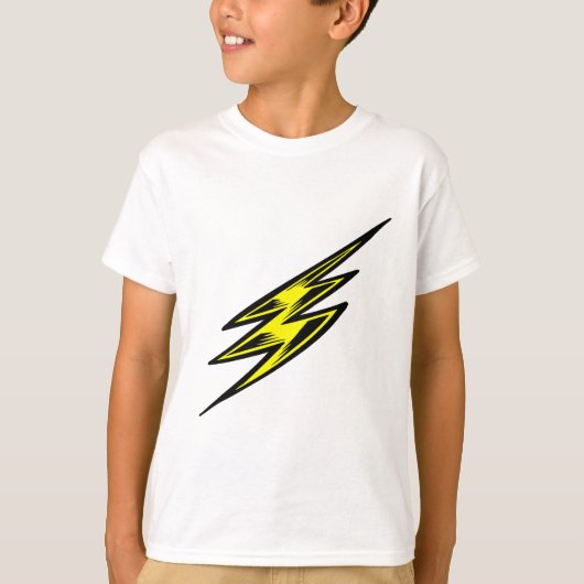 Elektrisch gele bliksembolt t-shirt (Voorkant)