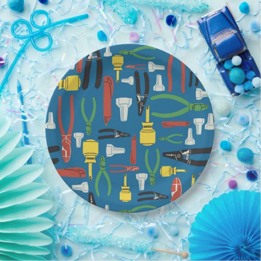 Elektrisch gereedschap van de handel papieren bordje (Feest)