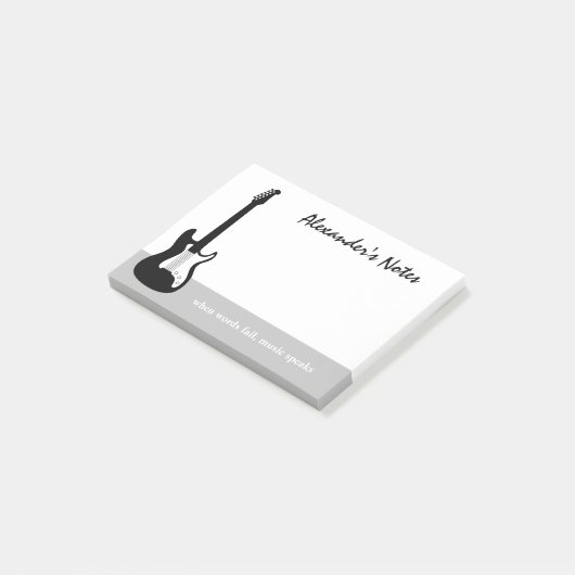 Elektrisch gesteente gitaar post it notes voor git (Schuin)