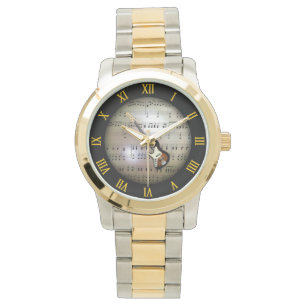 Elektrisch gitaar ~ Achtergrond "Het muziekvlak"~ Horloge