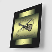 Elektrisch gitaar ~ Muziekdrager ~ noteren ~ * ~ Vierkante Klok (Hoek)