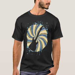 Elektrisch gitaar Retro in patroon en verf S T-shirt