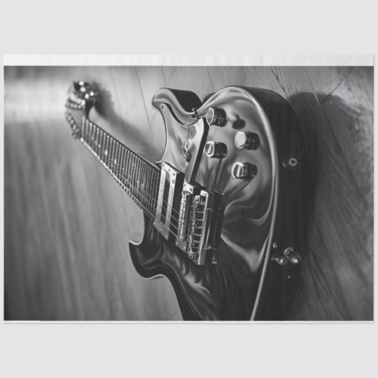 Elektrisch gitaarmonochroom tissuepapier (Voorkant)