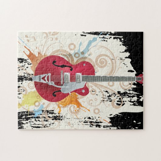 Elektrisch gitaarontwerp legpuzzel (Horizontaal)