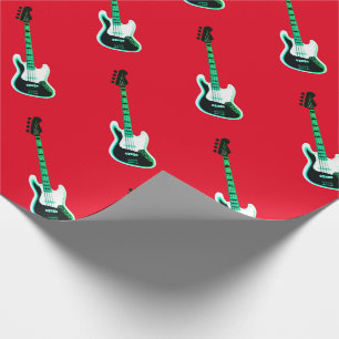 Elektrisch gitaarpatroon in zwart en wit cadeaupapier