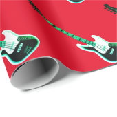 Elektrisch gitaarpatroon in zwart-wit cadeaupapier (Rol Hoek)