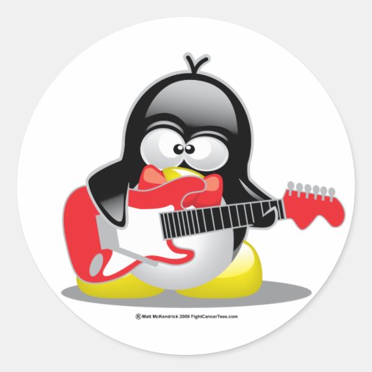 Elektrisch gitaarPenguin Ronde Sticker (Voorkant)