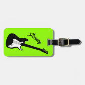 Elektrisch gitaarreisbagagelabel voor gitarist bagagelabel (Voorkant horizontaal)
