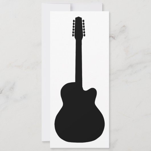 elektrisch gitaarsilhouet kaart (Voorkant)