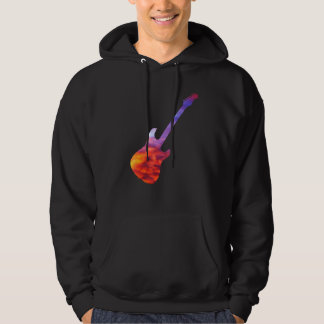 Elektrisch gitaarsilhouet met brandende achtergron hoodie