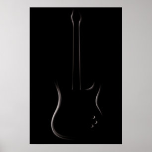 Elektrisch gitaarsilhouet poster