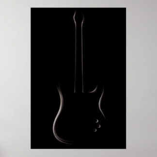 Elektrisch gitaarsilhouet poster