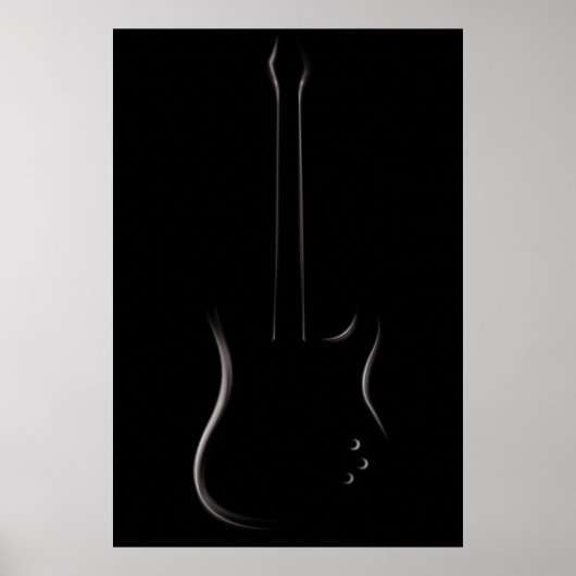 Elektrisch gitaarsilhouet poster (Voorkant)