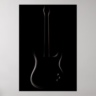 Elektrisch gitaarsilhouet poster