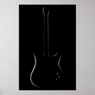 Elektrisch gitaarsilhouet poster