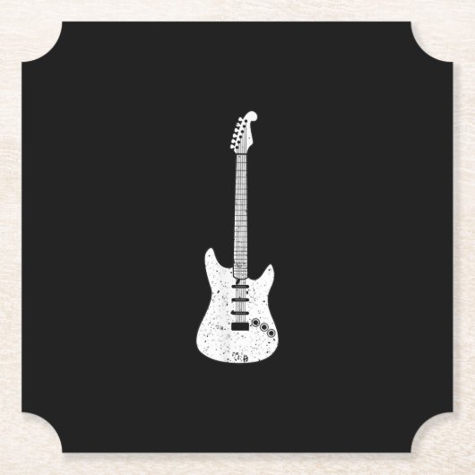 Elektrisch gitarist Musicus Kartonnen Onderzetters (Voorkant)