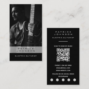 Elektrisch Gitarist Muzikant Foto QR Code Visitekaartje