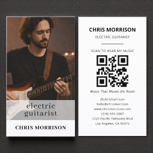 Elektrisch Gitarist Muzikant QR Code Foto Visitekaartje