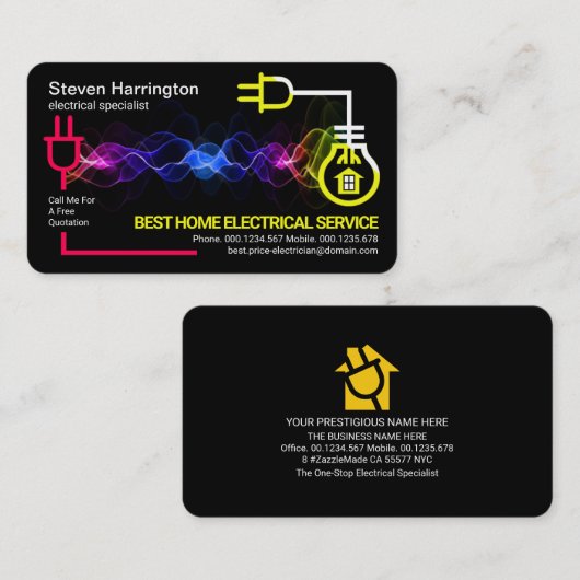 elektrisch golfvoedingscircuit visitekaartje (Voorkant / Achterkant)