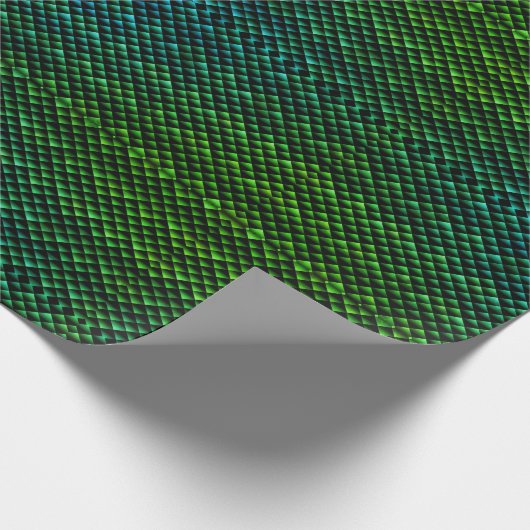 Elektrisch groen slangenpapier cadeaupapier (Hoek)