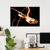 ELEKTRISCH GUITAR-sinaasappel Poster (Thuiskantoor)
