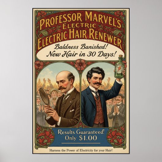  Elektrisch Haar Renewer Tonic Adverteren Poster (Voorkant)