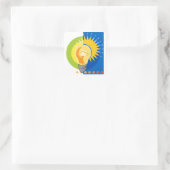 Elektrisch heldere idea-lamp vierkante sticker (Tas)